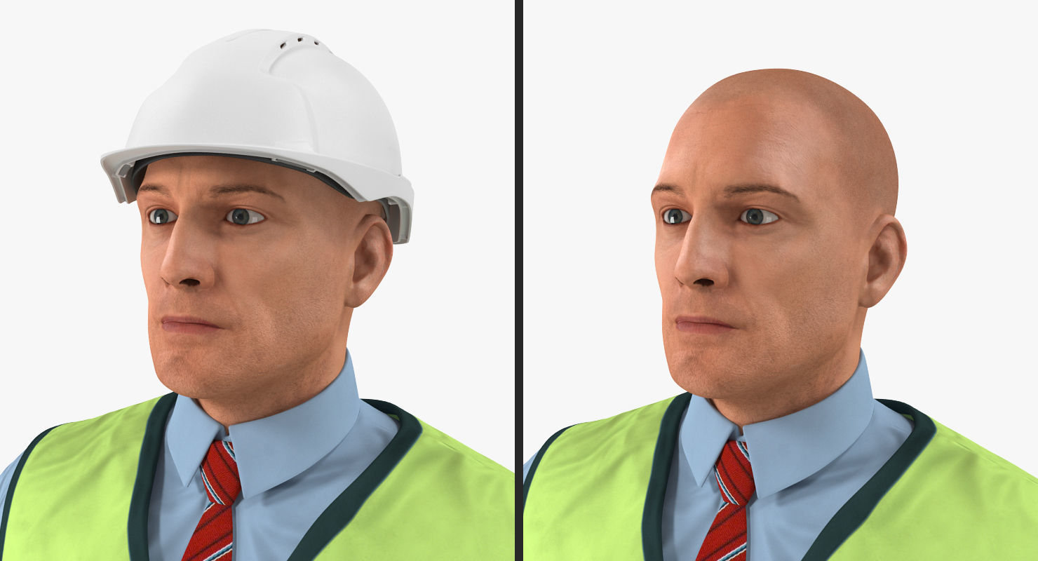 Construction Architect in Yellow Safety Jacket Rigged for Maya 3D model_21