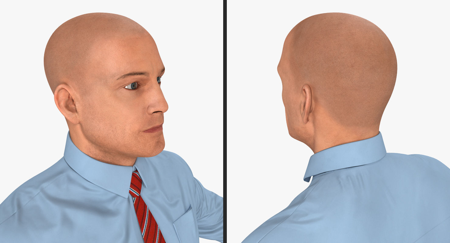 Construction Architect in Yellow Safety Jacket Rigged for Maya 3D model_22