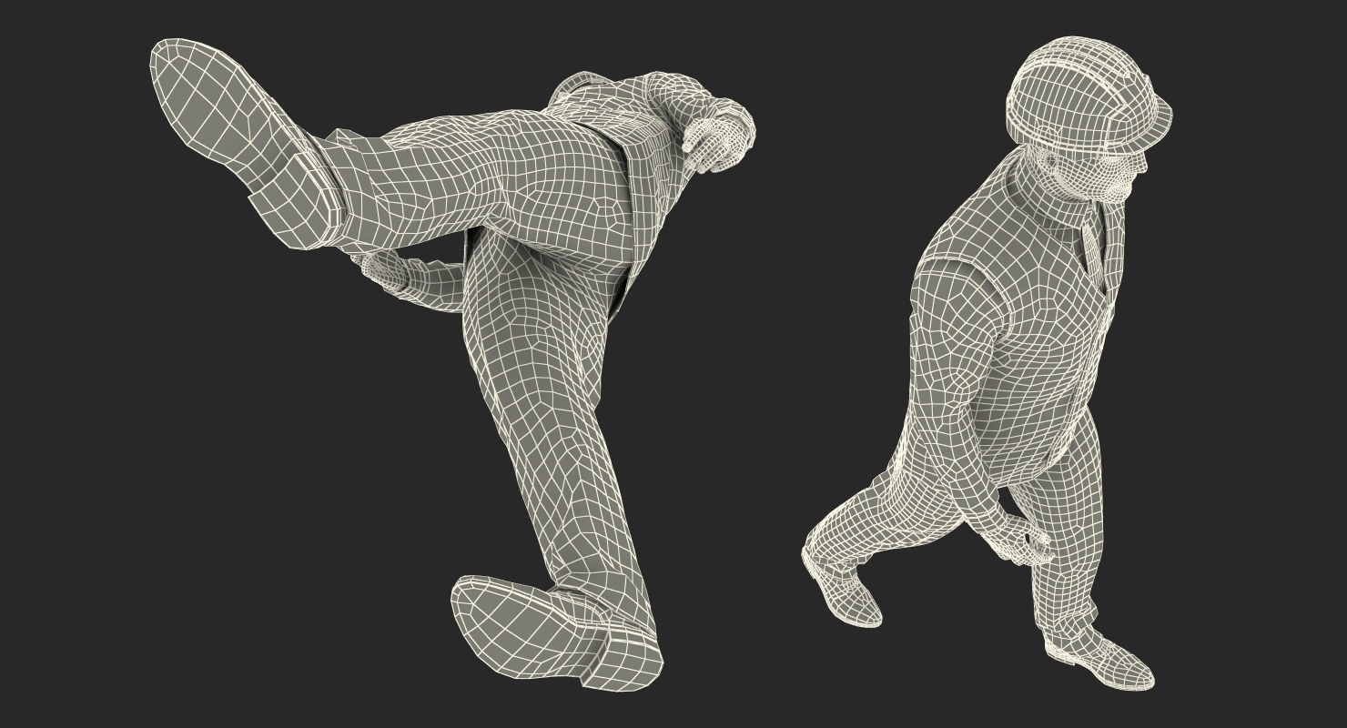 Construction Architect in Yellow Safety Jacket Rigged for Maya 3D model_38