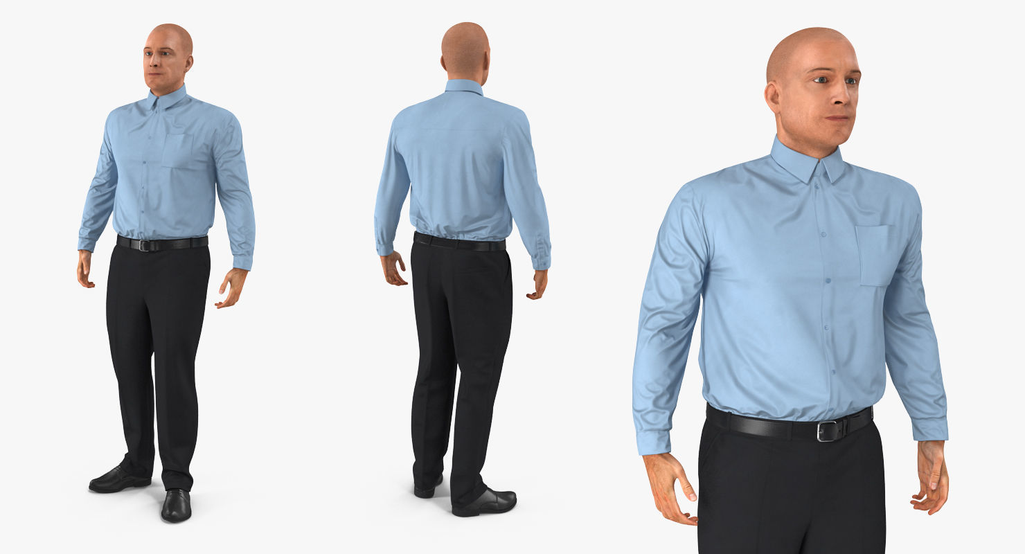 Construction Architect in Yellow Safety Jacket Rigged for Maya 3D model_10