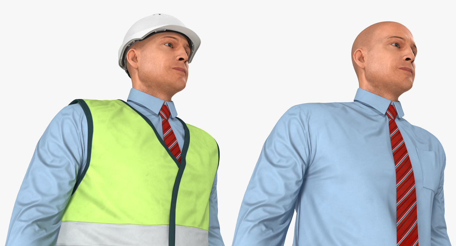 Construction Architect in Yellow Safety Jacket Rigged for Maya 3D model_18