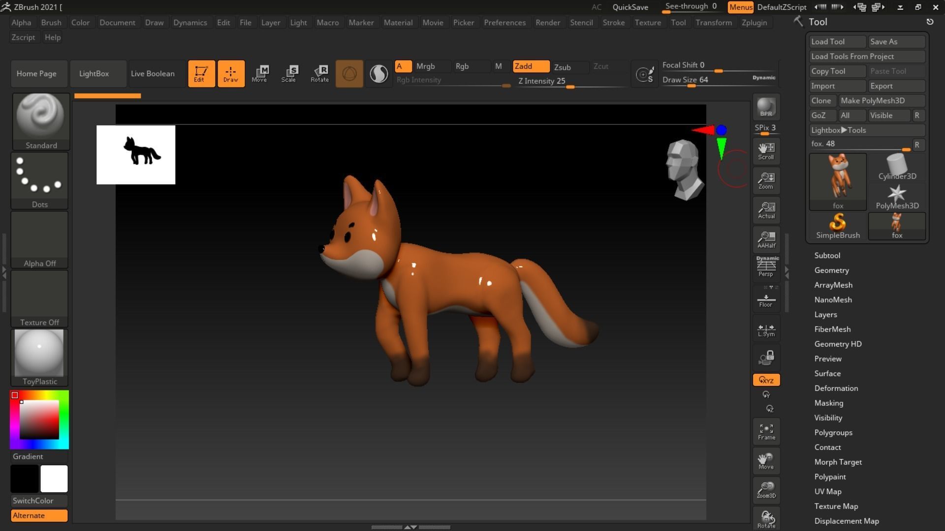 Fox toy 3D model_5