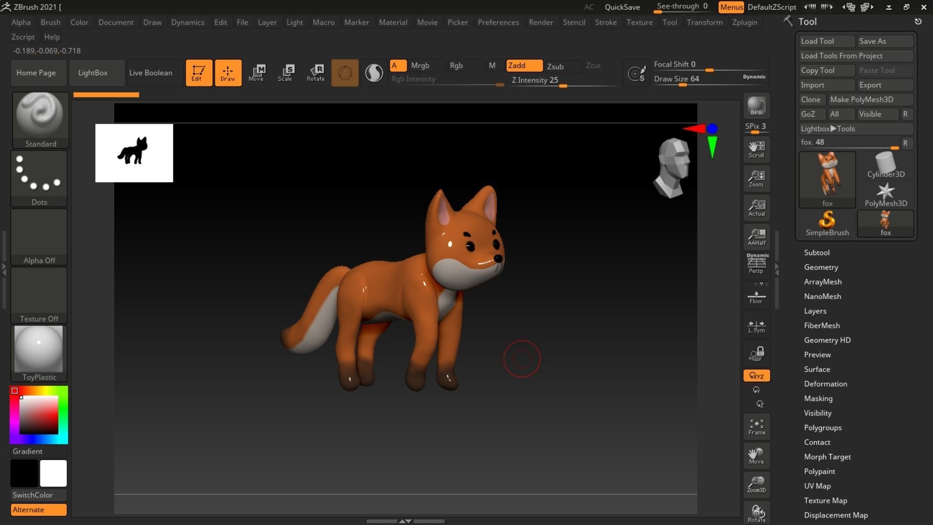 Fox toy 3D model_4
