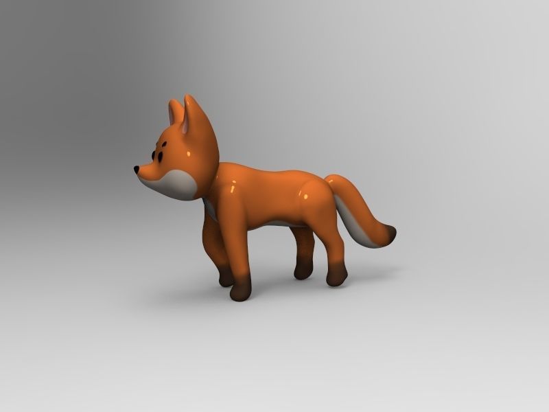 Fox toy 3D model_3