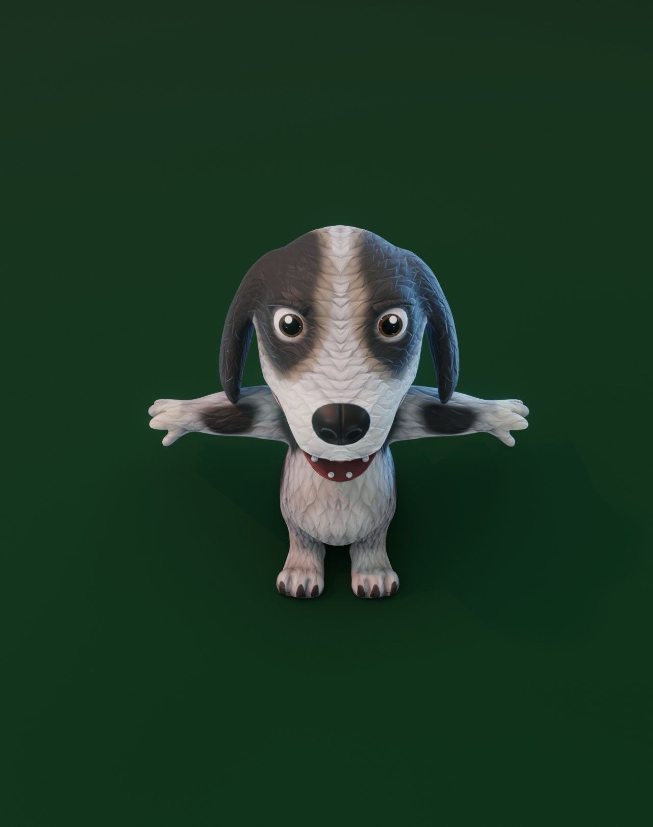 Cartoon Hound Dog 3D Model Low-poly 3D model_8
