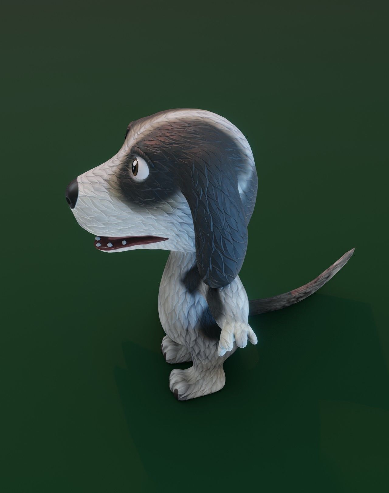 Cartoon Hound Dog 3D Model Low-poly 3D model_6