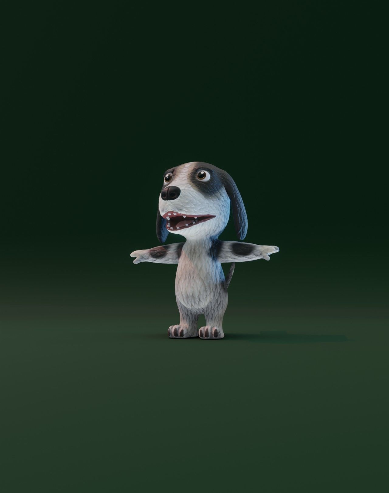 Cartoon Hound Dog 3D Model Low-poly 3D model_7