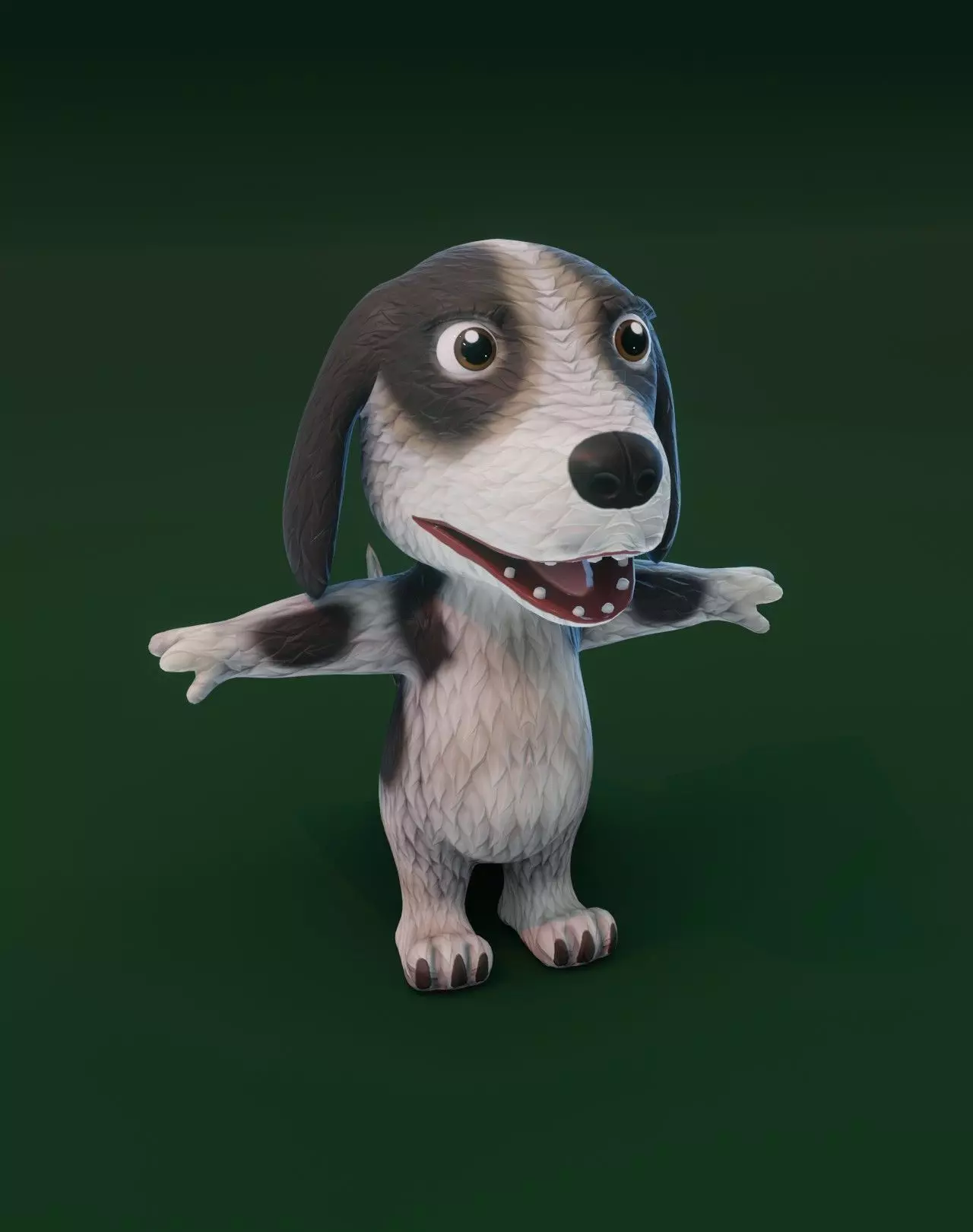 Cartoon Hound Dog 3D Model Low-poly 3D model_0