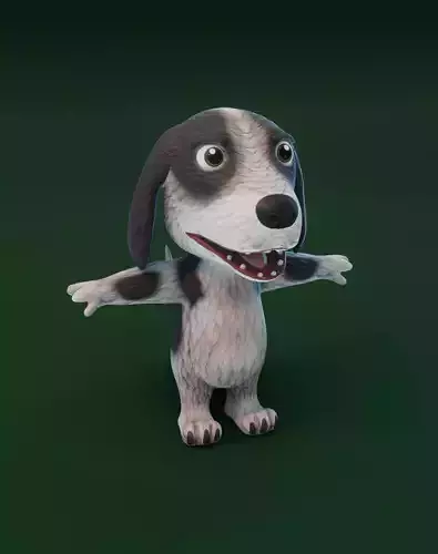 Cartoon Hound Dog 3D Model