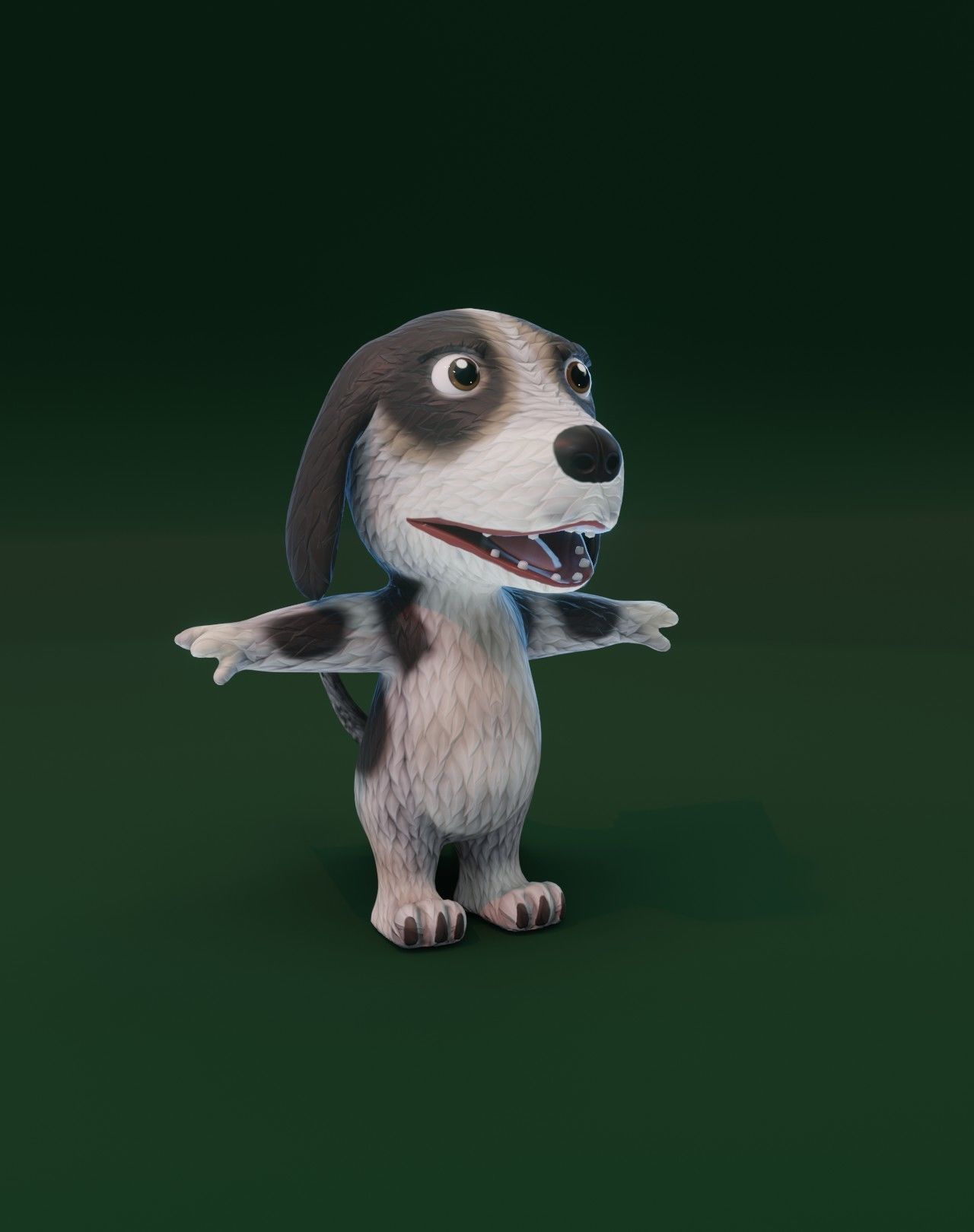 Cartoon Hound Dog 3D Model Low-poly 3D model_14