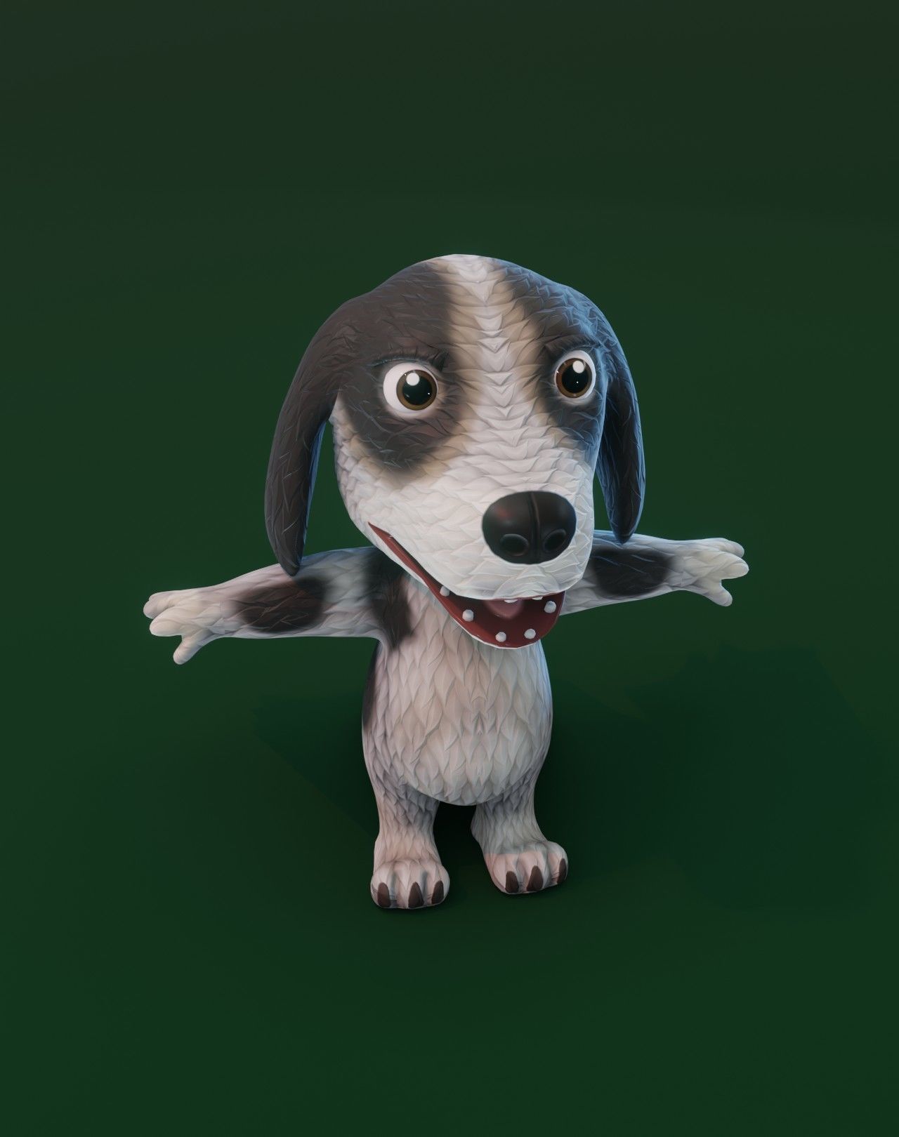 Cartoon Hound Dog 3D Model Low-poly 3D model_15