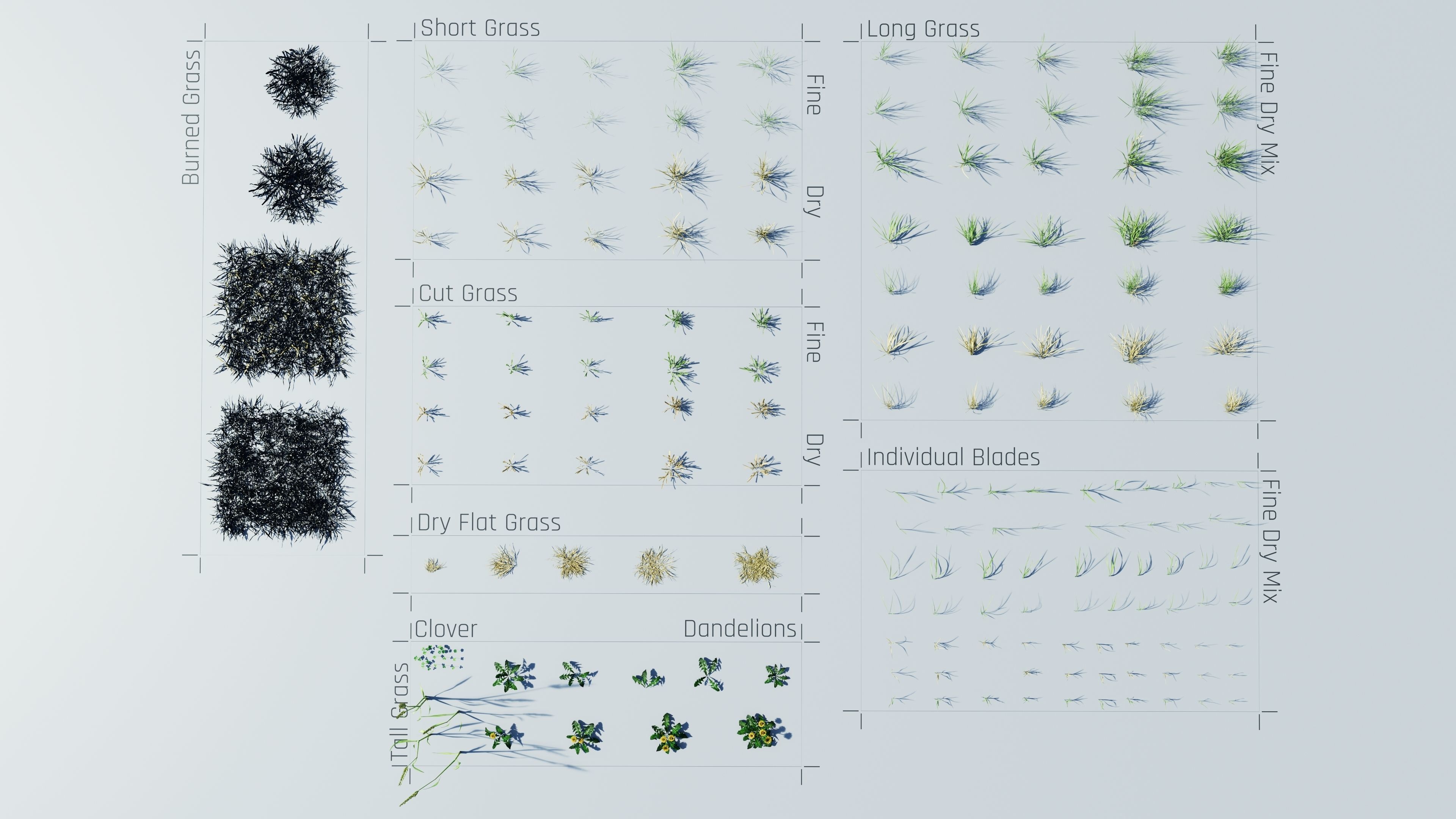 Realistic Grass Pack - CGrass v2 Low-poly 3D model_27