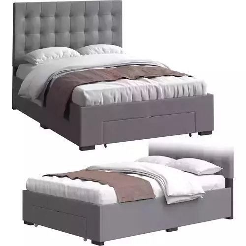 Isom Tufted Bed 3d model 
