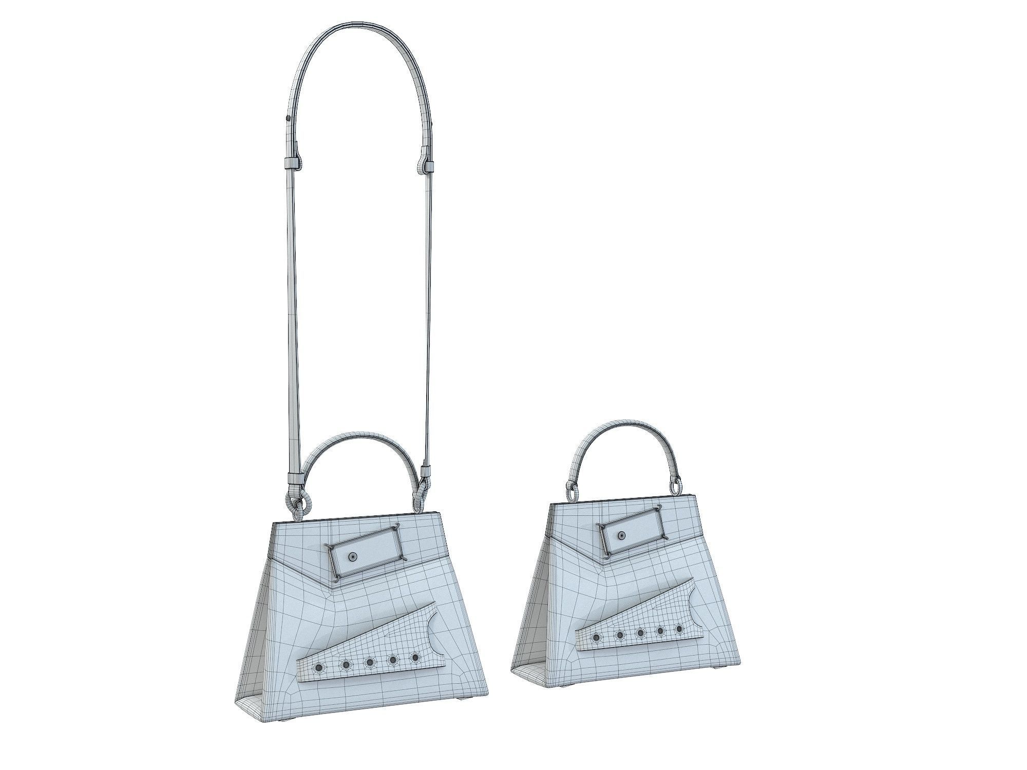Maison Margiela Small Snatched top handle bag Low-poly 3D model_15