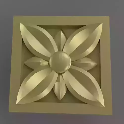 flower01 gold flower in square shape