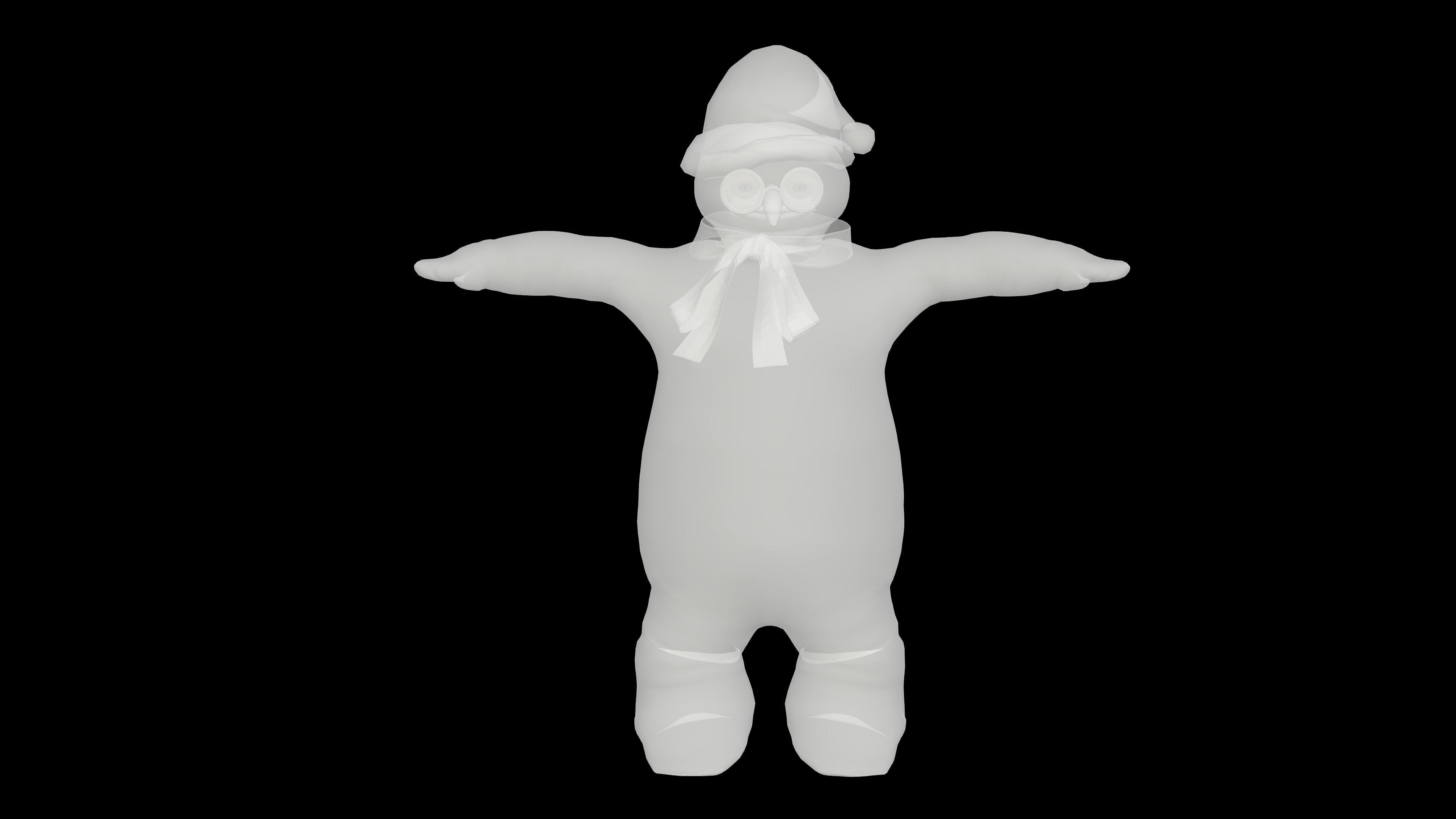 Snowman with Animation 3D model_16