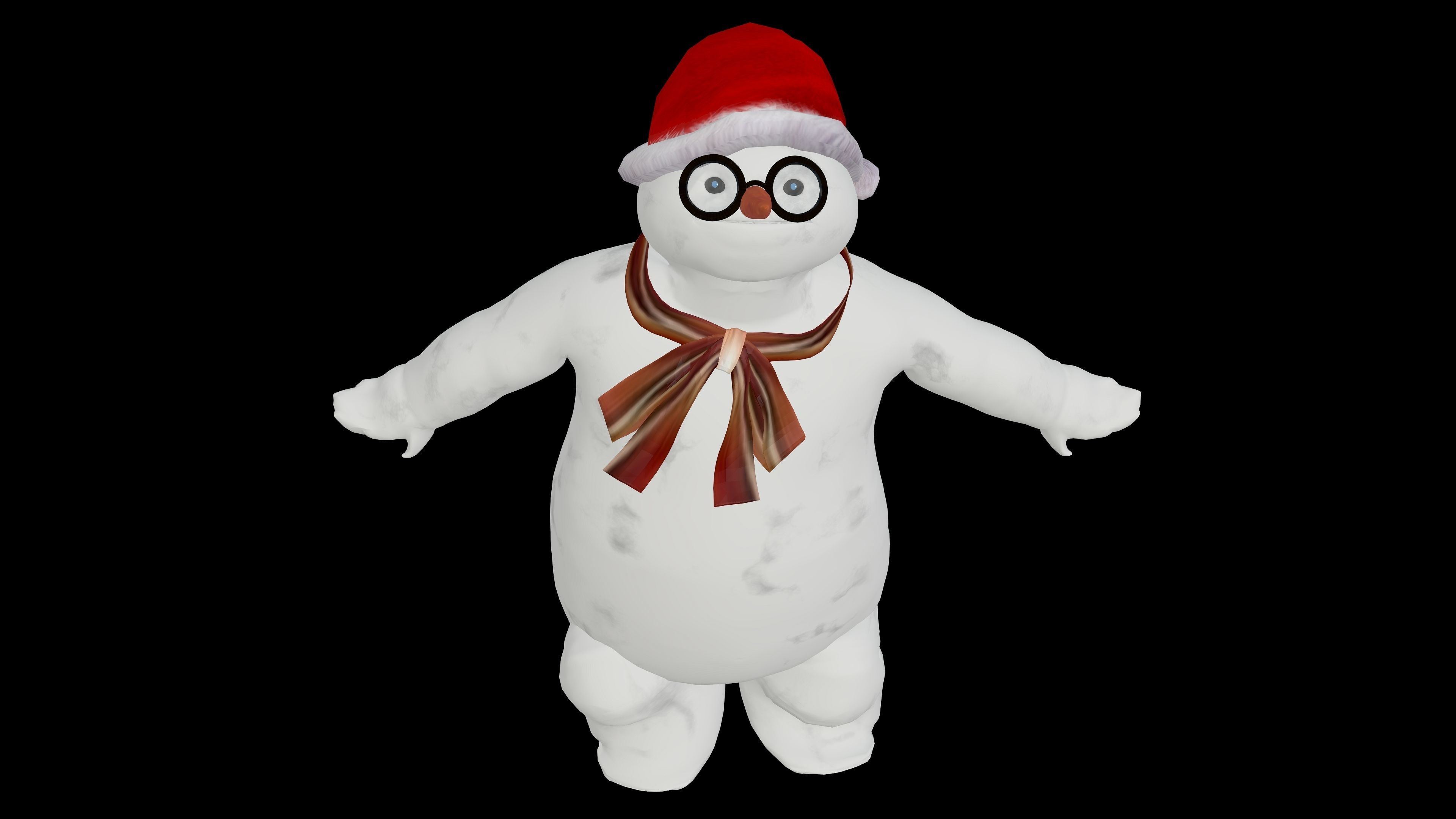 Snowman with Animation 3D model_4