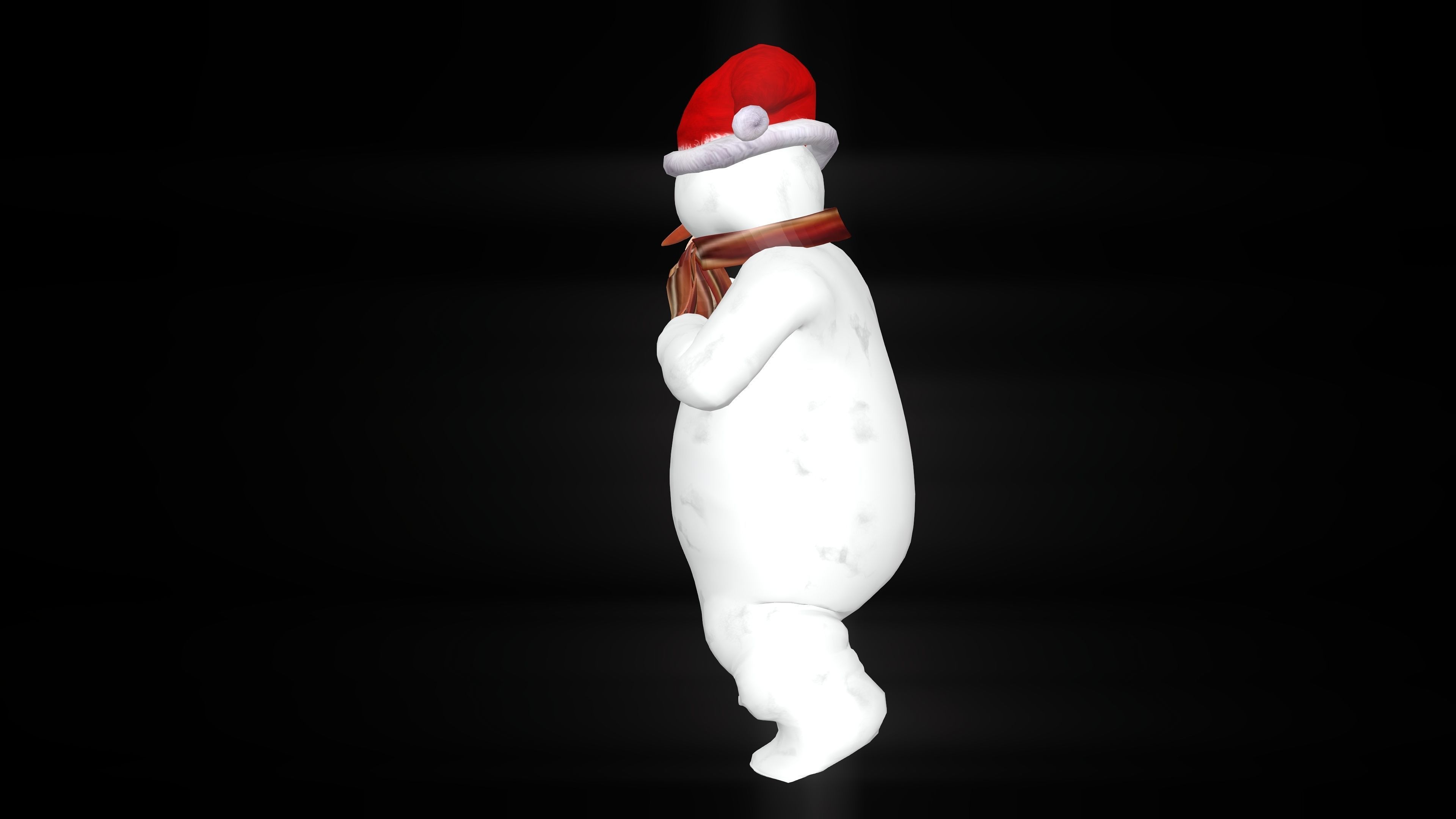 Snowman with Animation 3D model_11