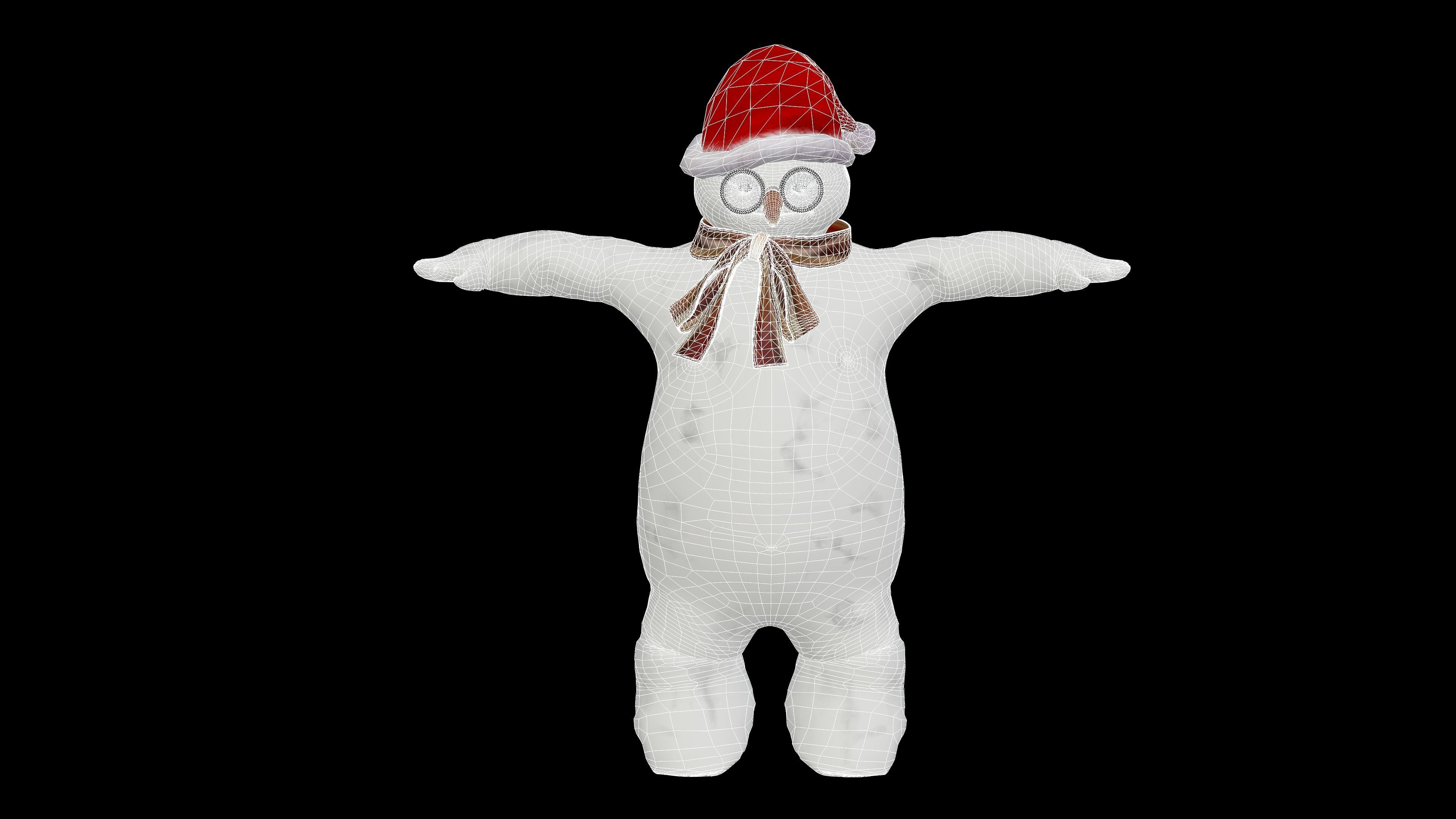 Snowman with Animation 3D model_13