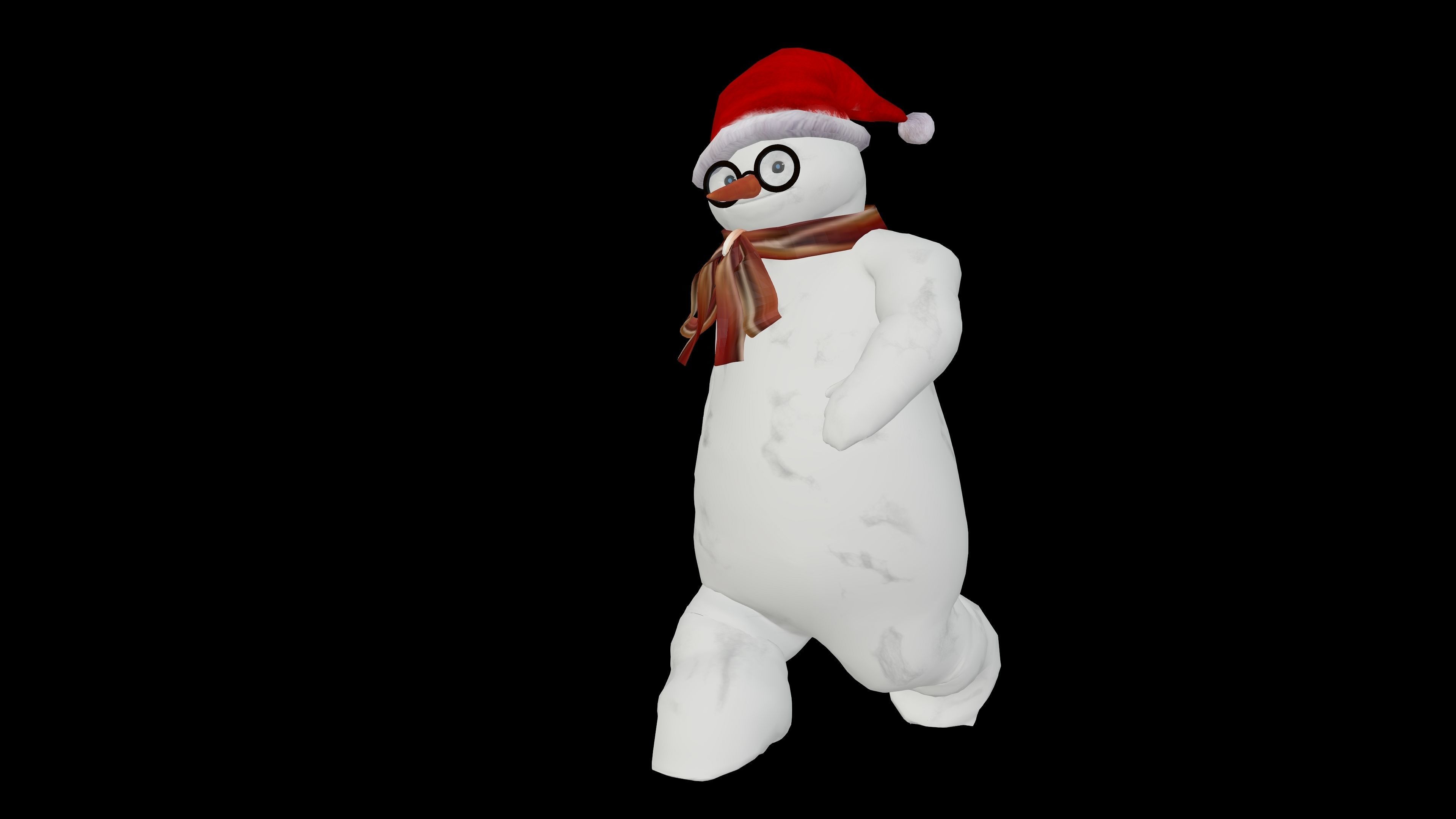 Snowman with Animation 3D model_7