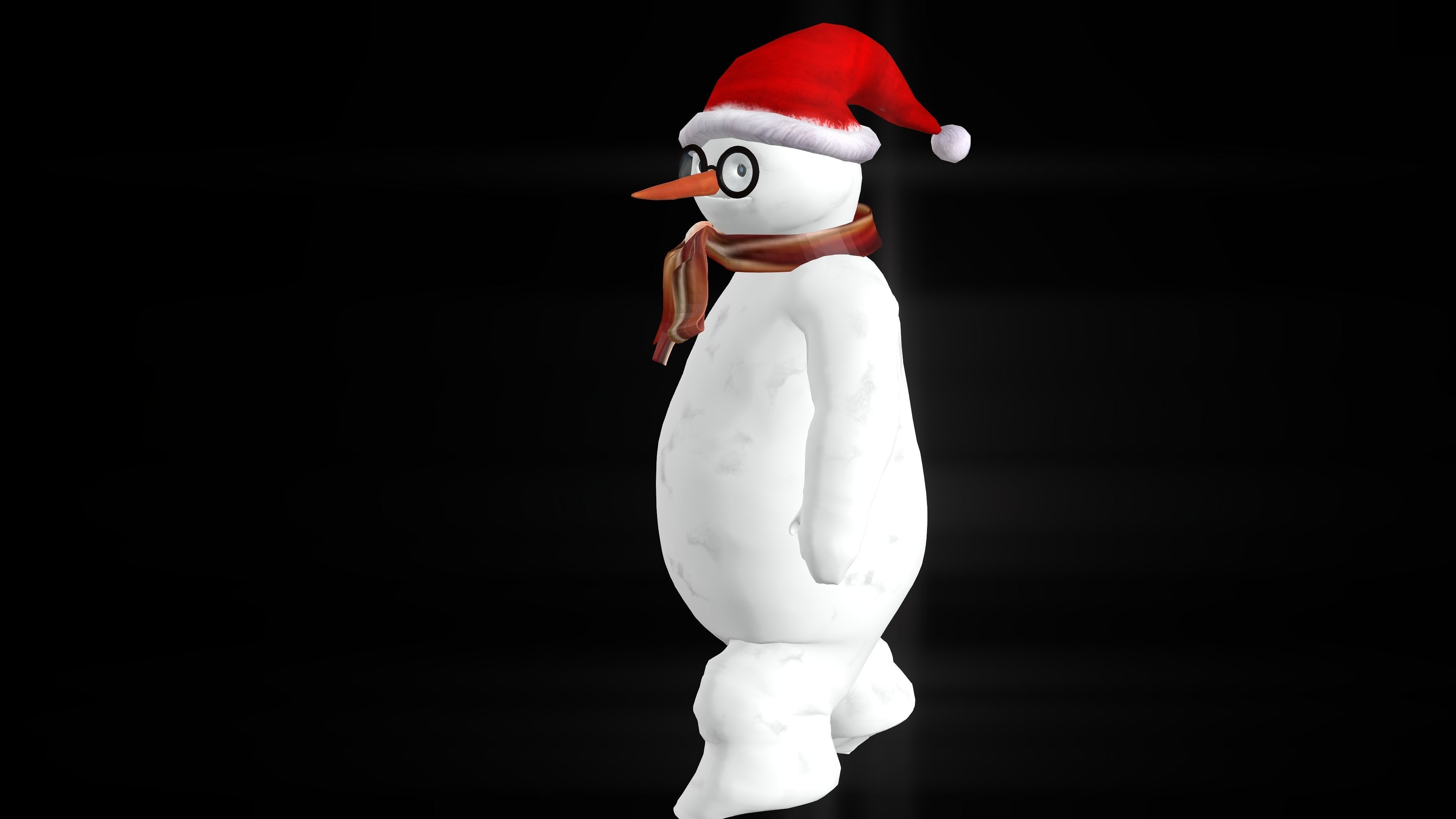Snowman with Animation 3D model_10