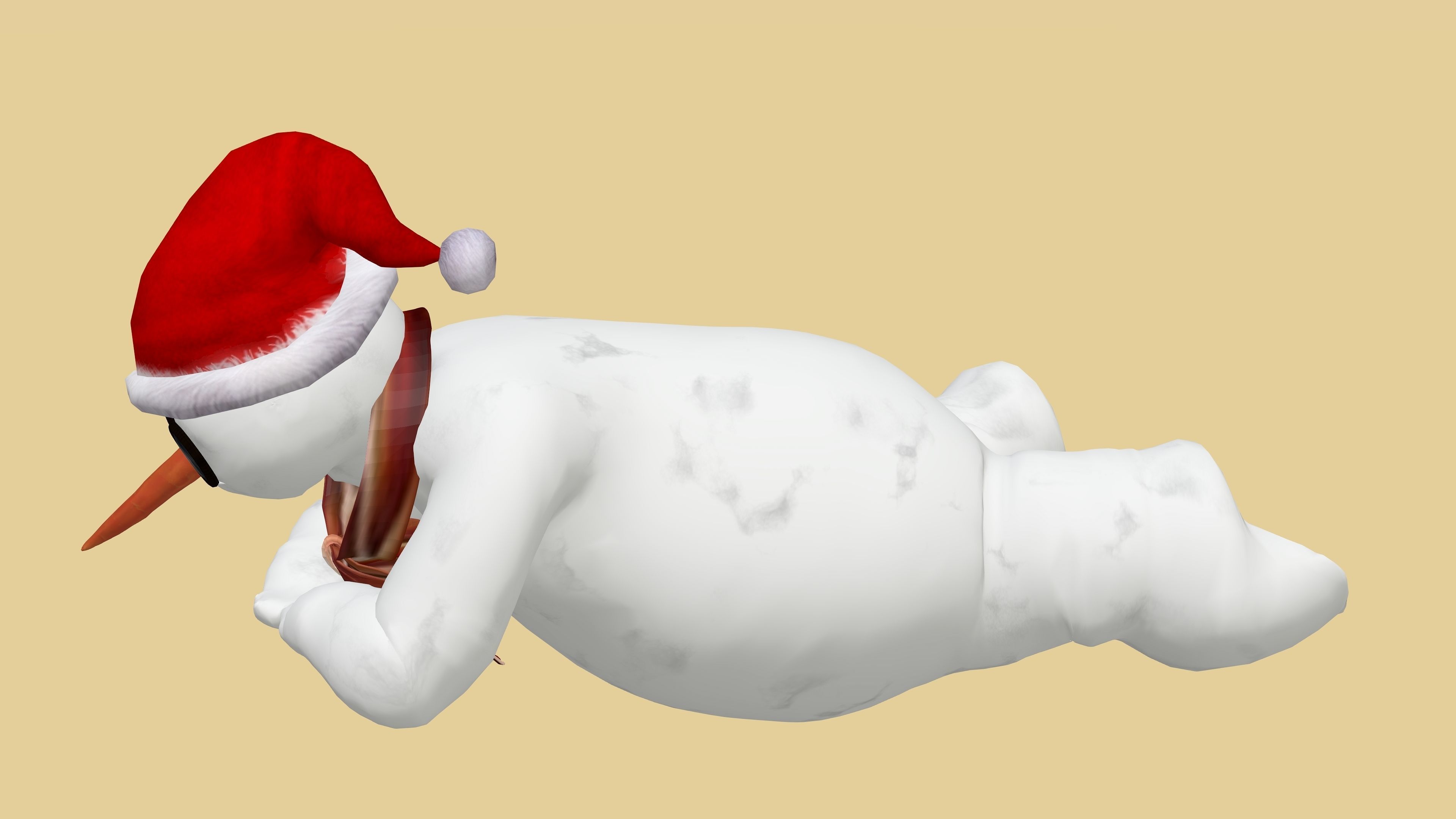 Snowman with Animation 3D model_6