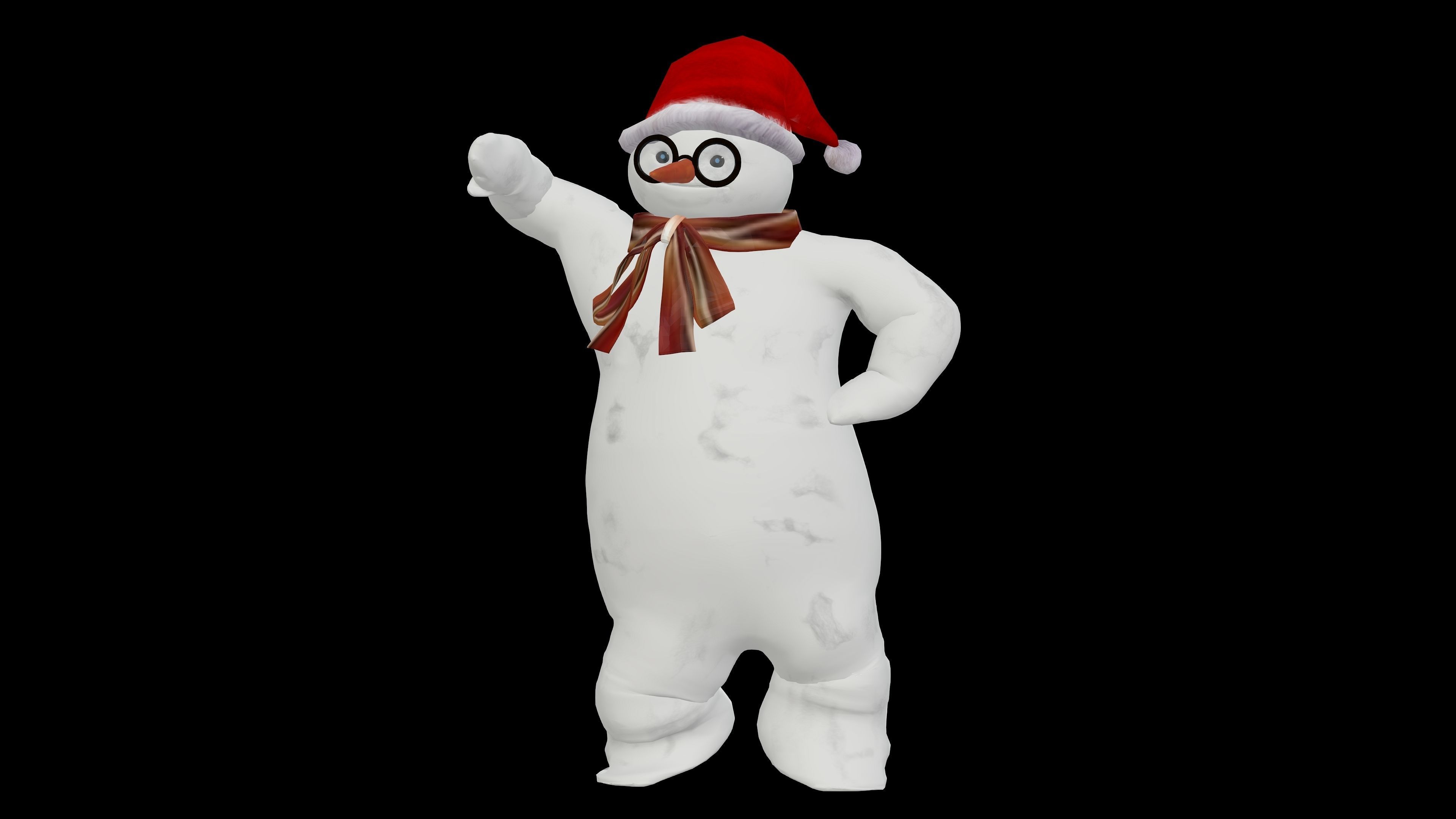 Snowman with Animation 3D model_5