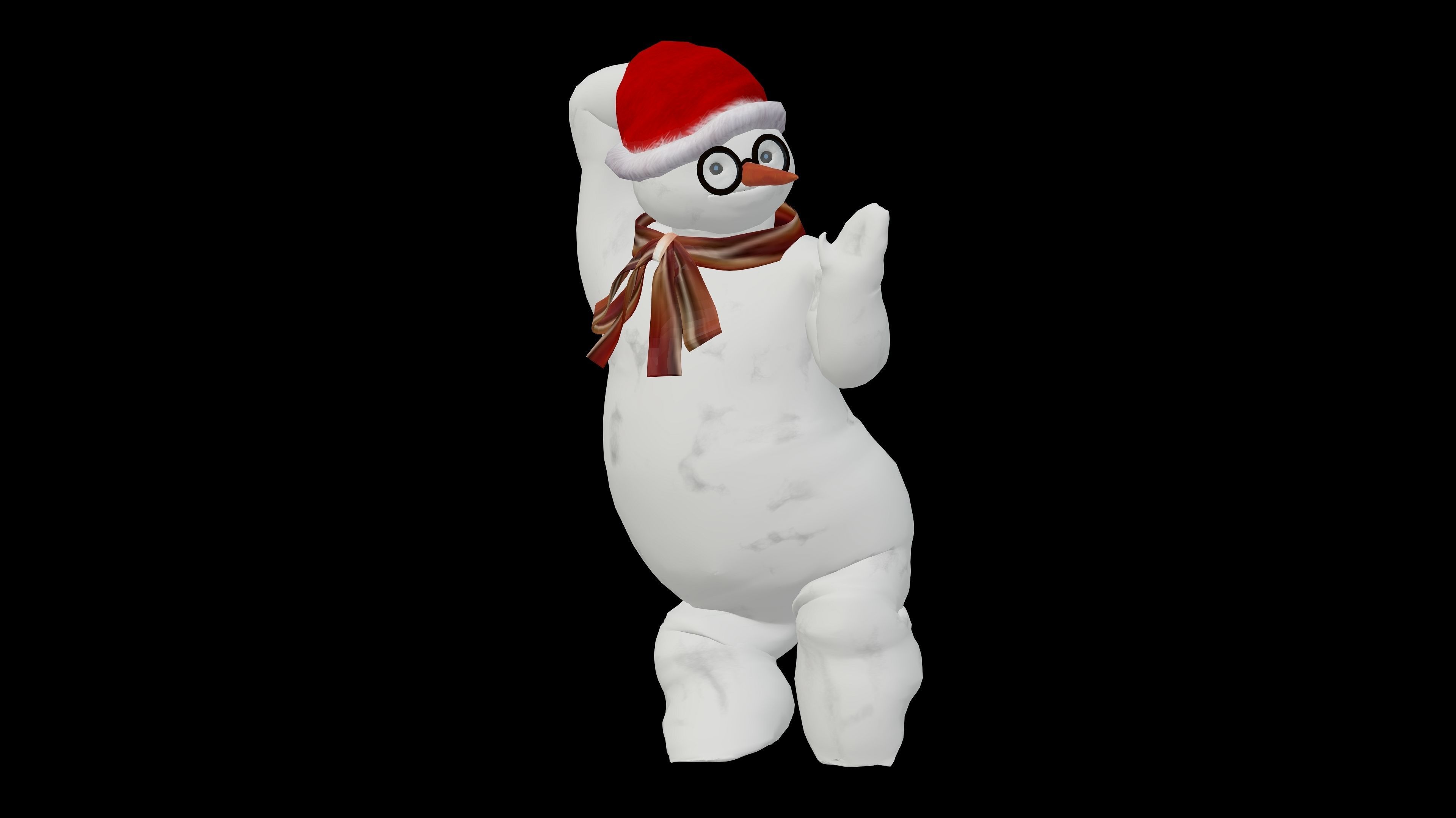 Snowman with Animation 3D model_12