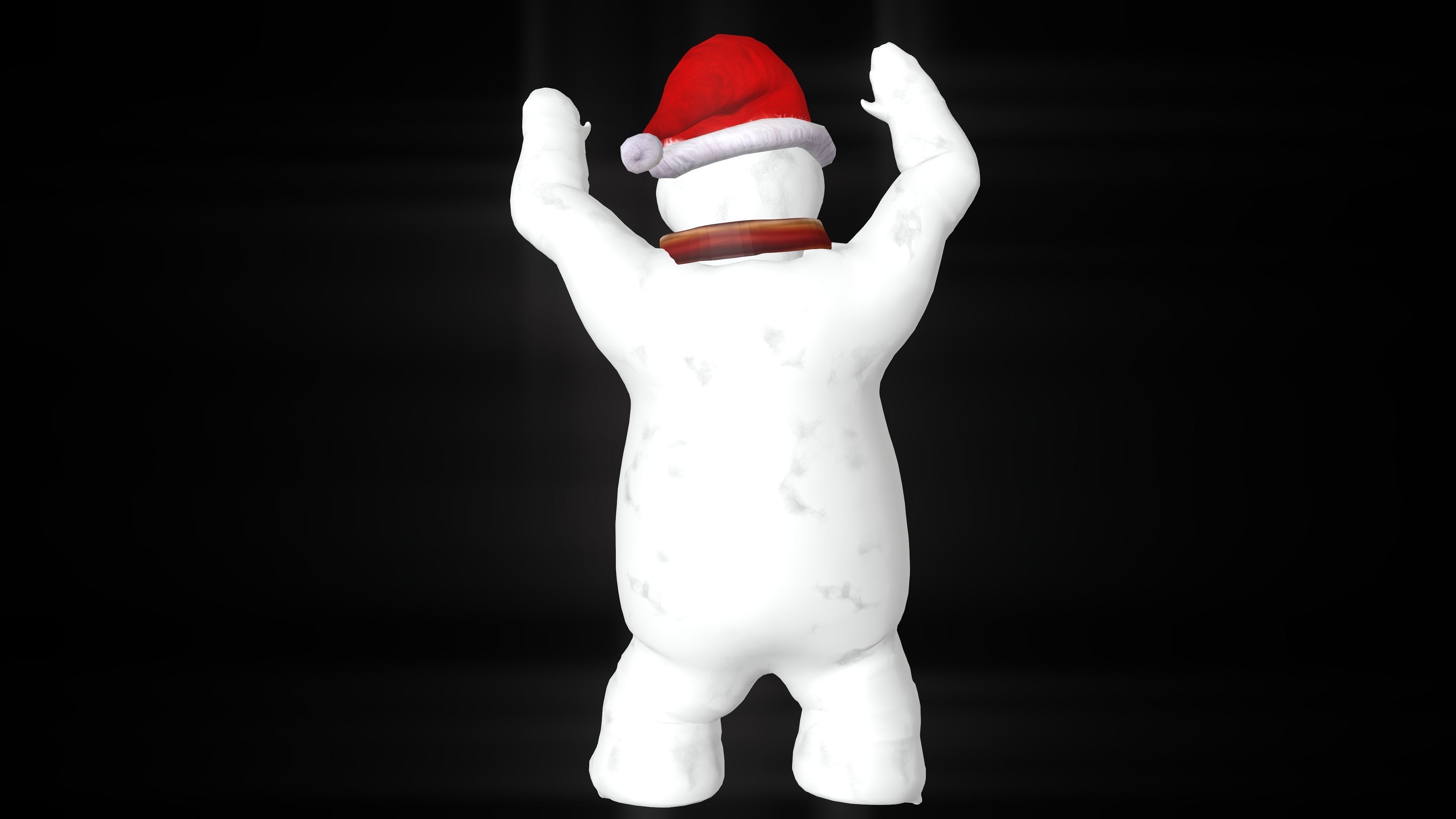 Snowman with Animation 3D model_9