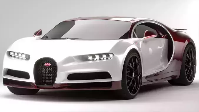 Bugatti Chiron Sport 2021 White  3D model