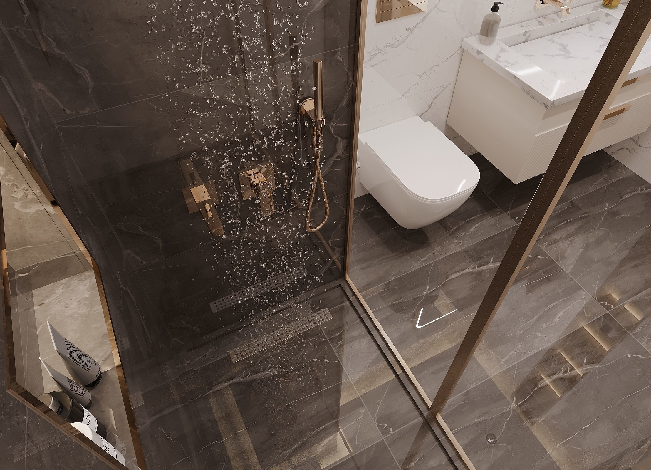 Modern Bathroom Interior Scene 3D model_2