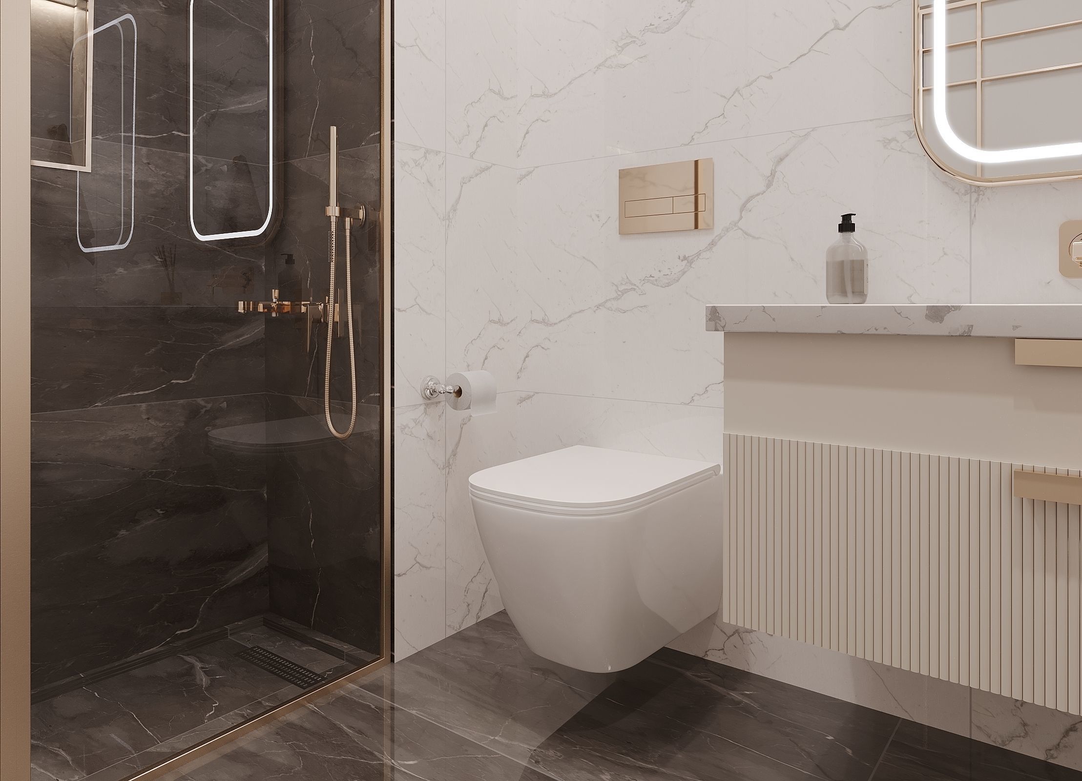 Modern Bathroom Interior Scene 3D model_3