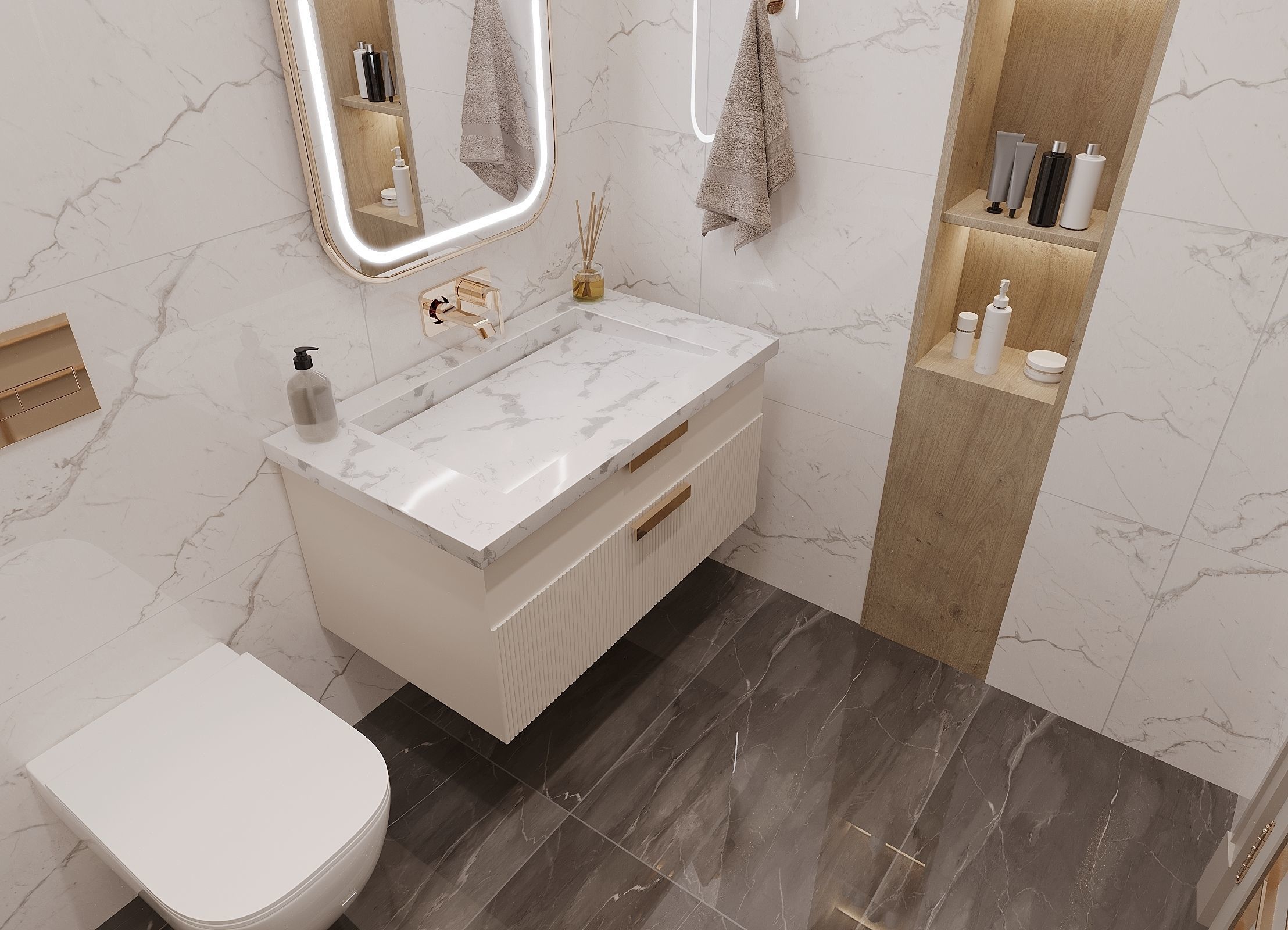 Modern Bathroom Interior Scene 3D model_1