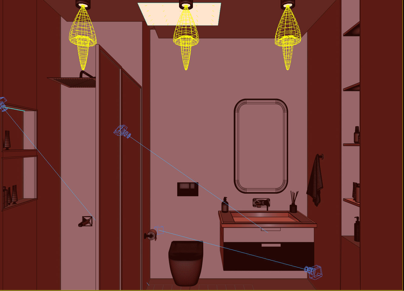 Modern Bathroom Interior Scene 3D model_4