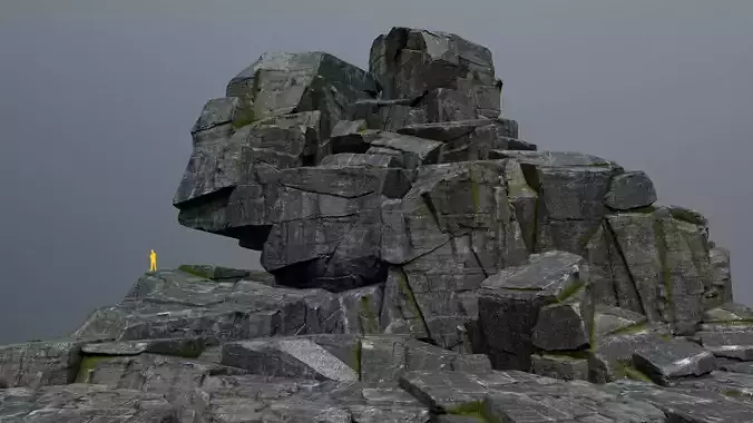cliff rocks  Low-poly 3D model