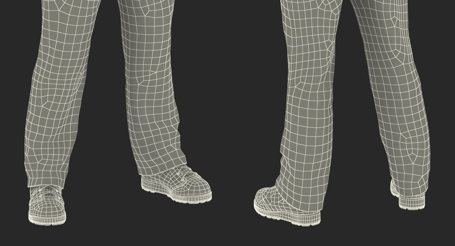 Construction Worker Wearing Blue Overalls Rigged for Maya 3D model_27