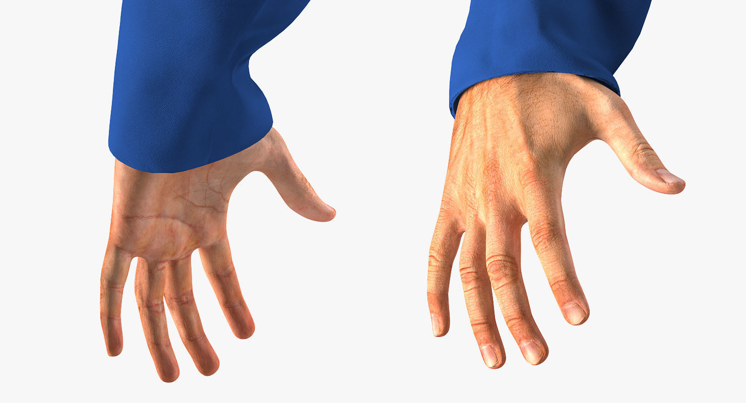 Construction Worker Wearing Blue Overalls Rigged for Maya 3D model_14