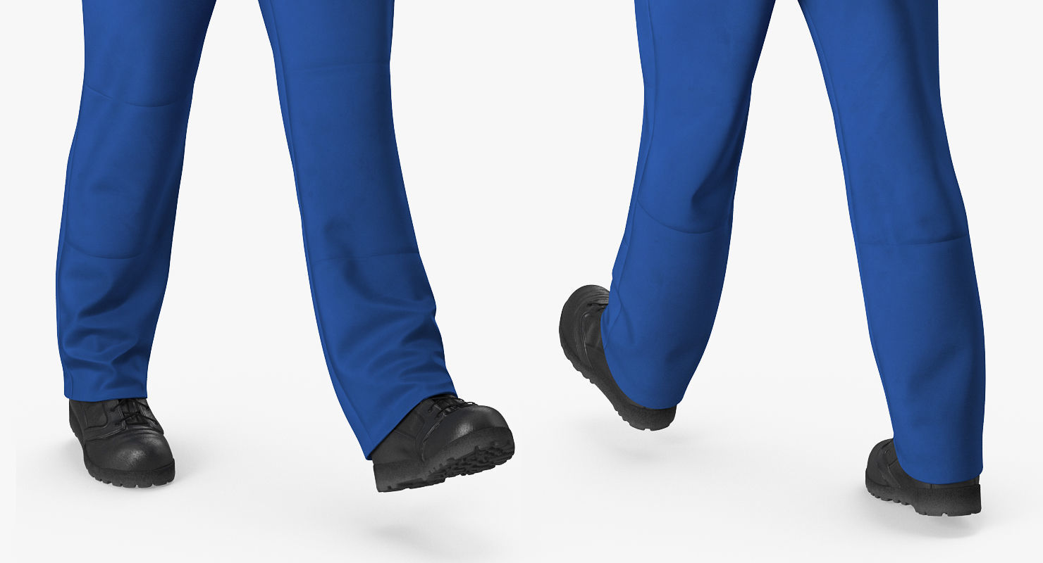 Construction Worker Wearing Blue Overalls Rigged for Maya 3D model_18