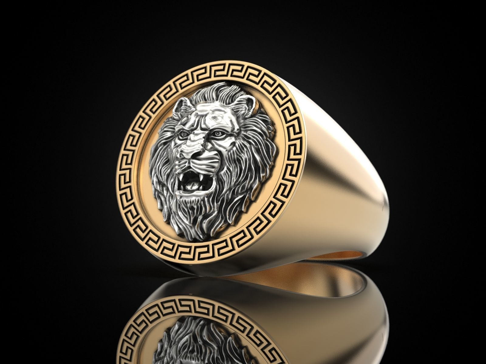 Ring Lion For pendant 3D print model_14