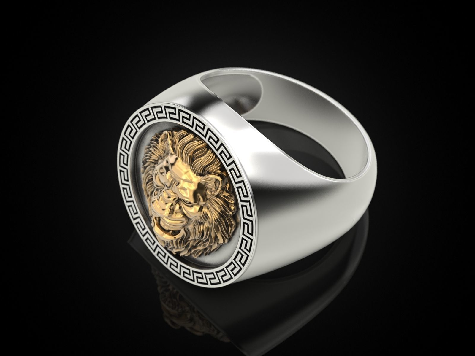 Ring Lion For pendant 3D print model_4