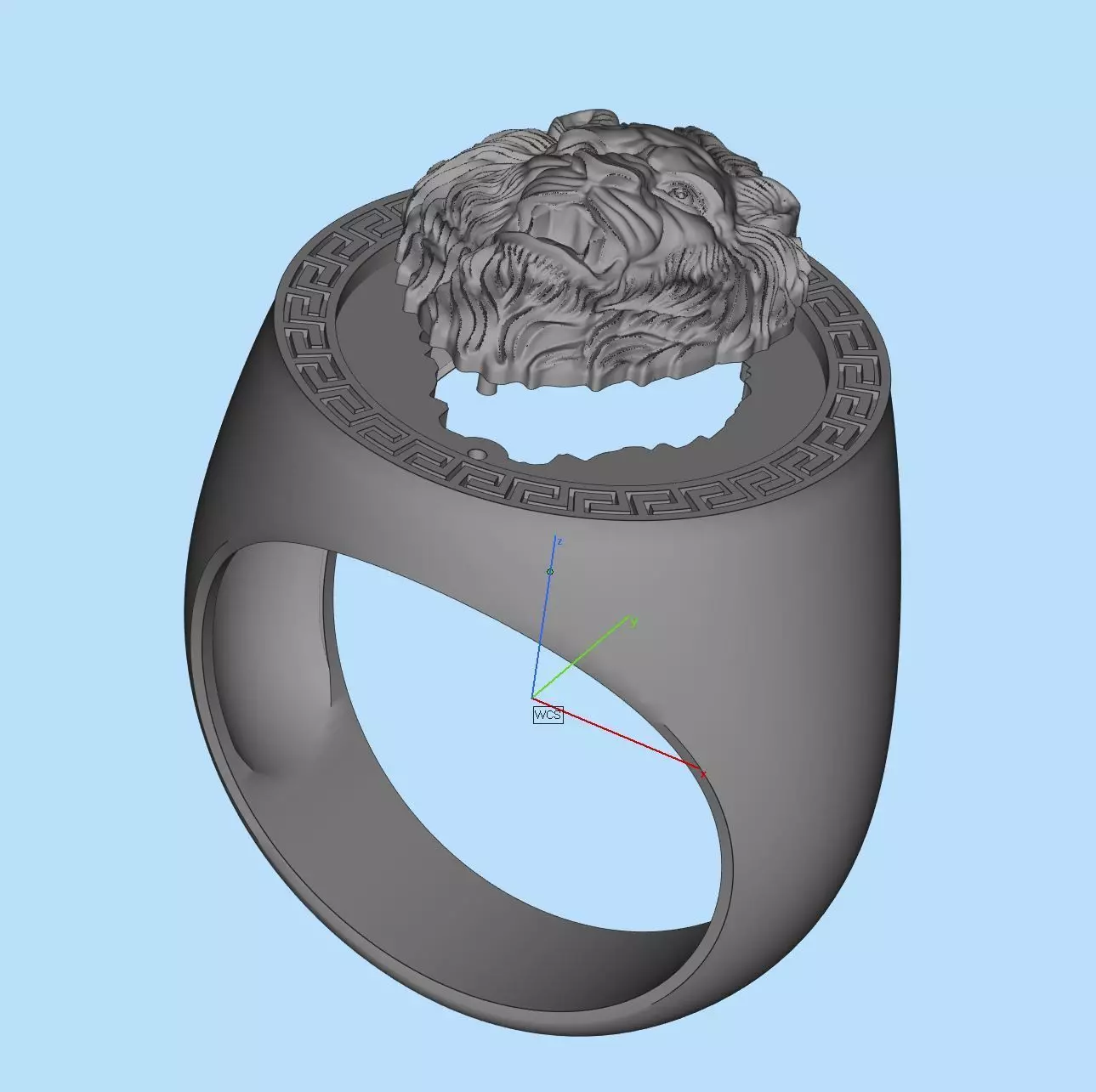 Ring Lion For pendant 3D print model_7