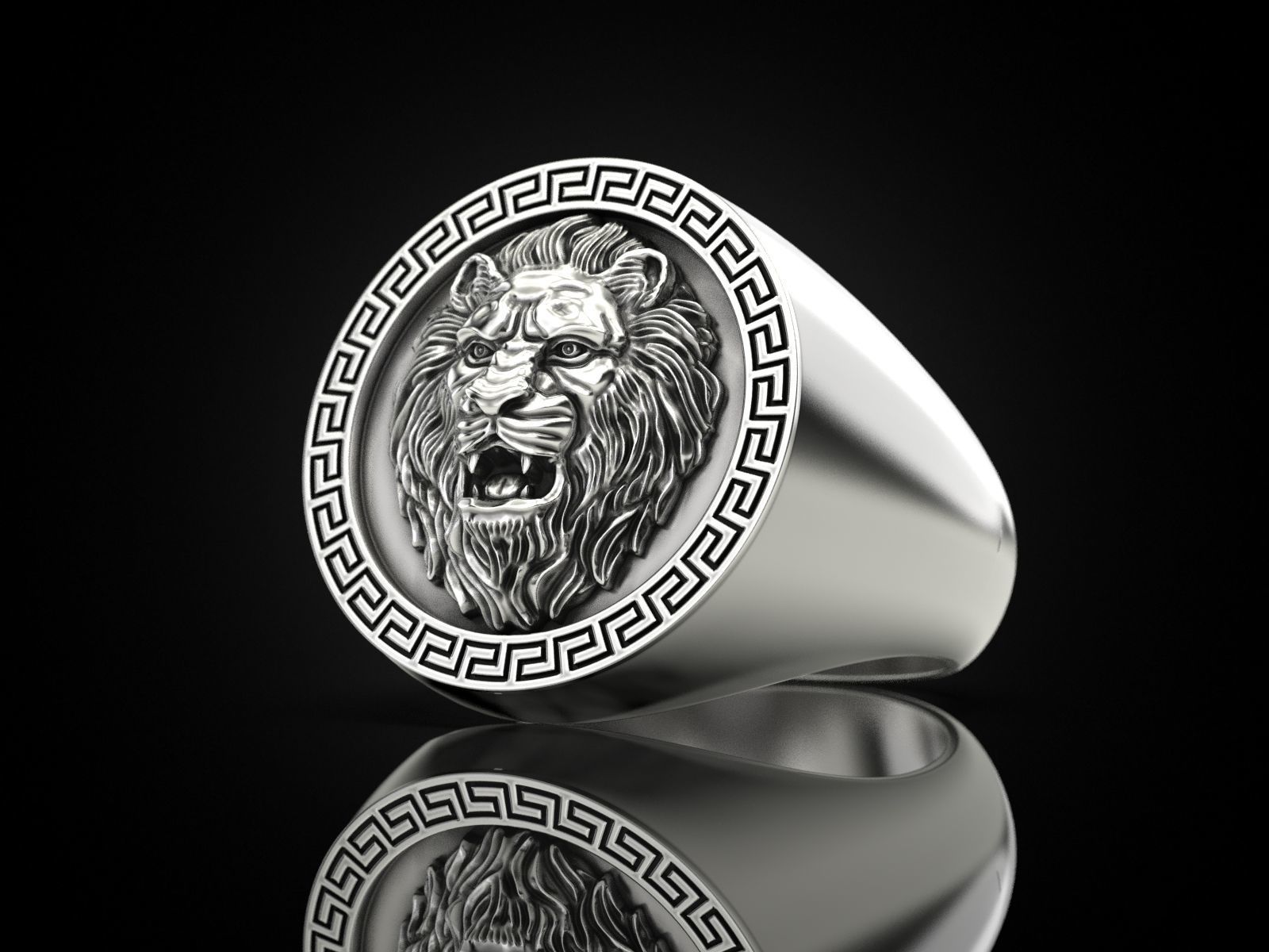 Ring Lion For pendant 3D print model_10