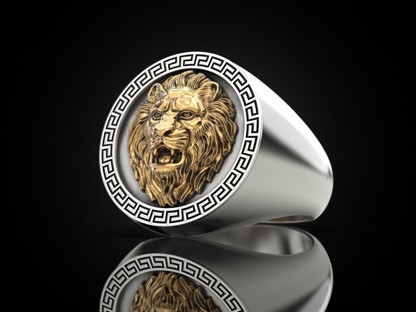 Ring Lion For pendant 3D print model_1