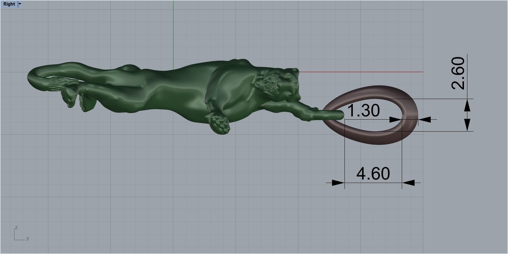 pendant panther 3D print model_3