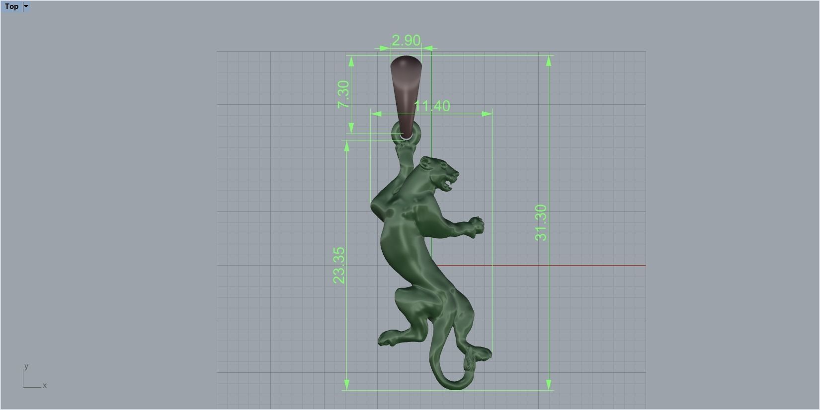 pendant panther 3D print model_1