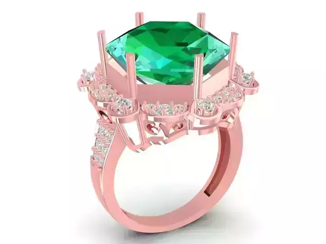 Elegant Oval Halo Gemstone Ring for Women  3038 
