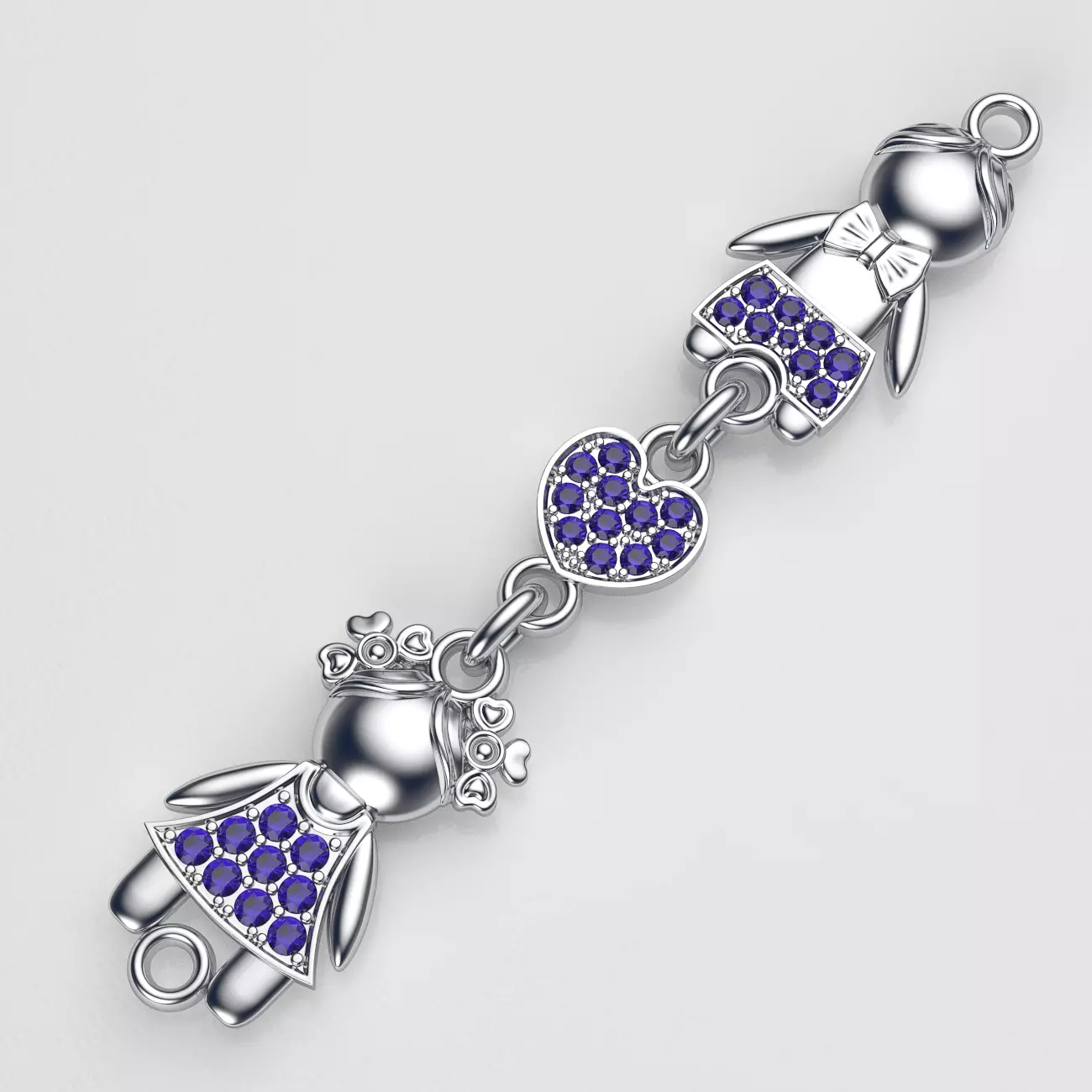 girl boy pendants 3D print model