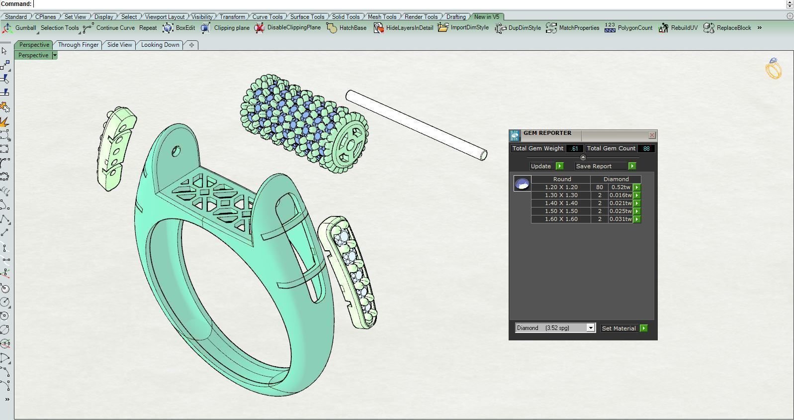 Diamond ring Moving 2 3D print model_20