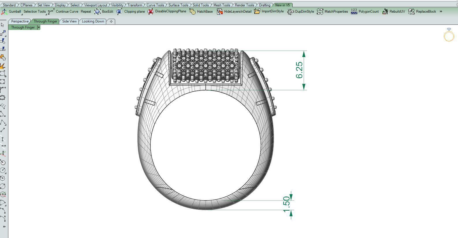 Diamond ring Moving 2 3D print model_18