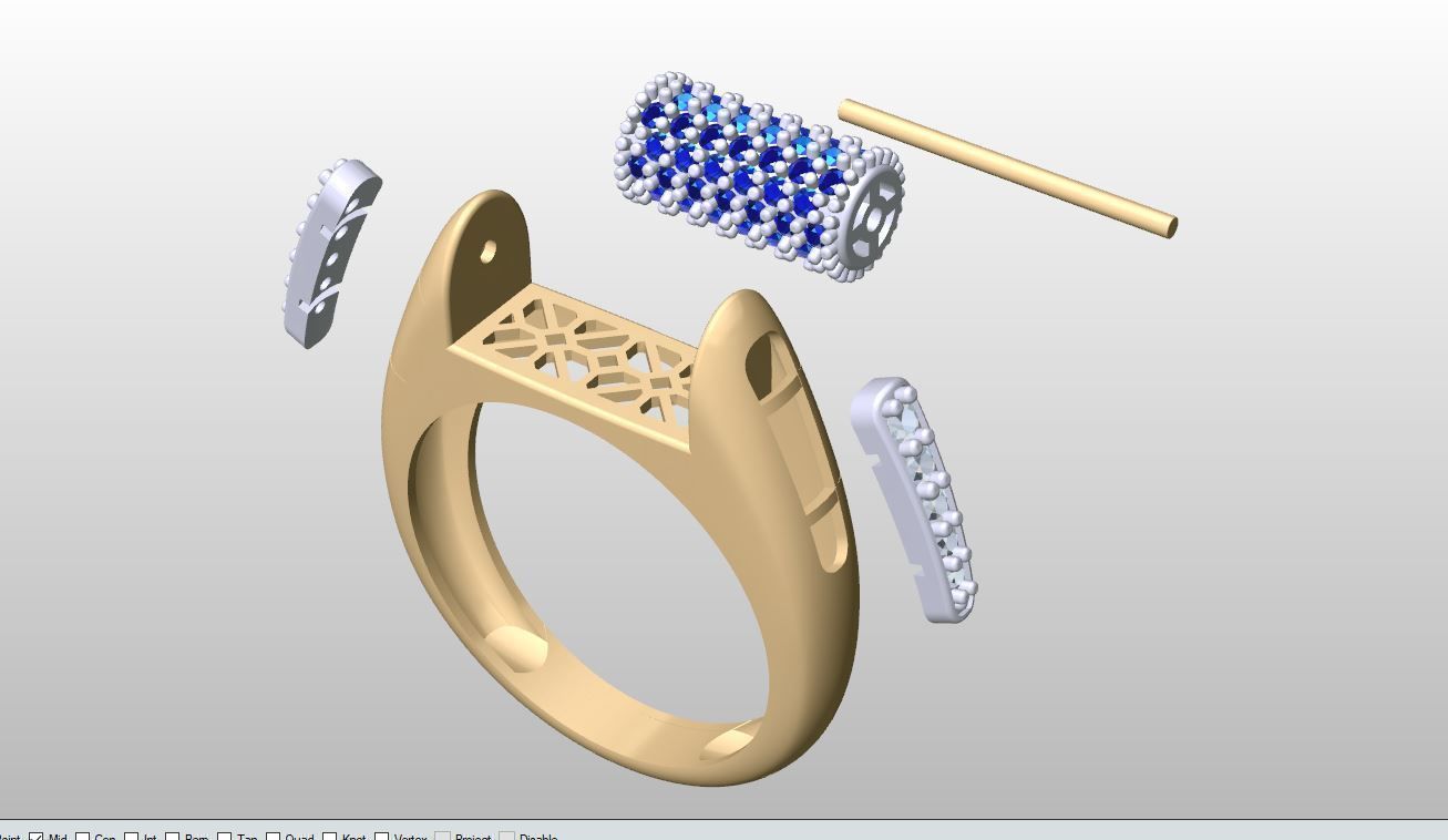 Diamond ring Moving 2 3D print model_3